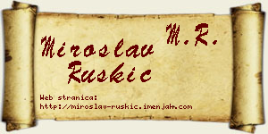 Miroslav Ruškić vizit kartica